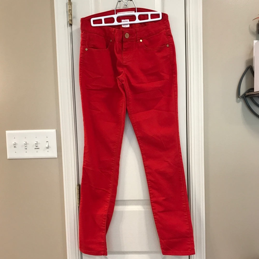 No Boundaries Sz 7 Red Skinny Jeans